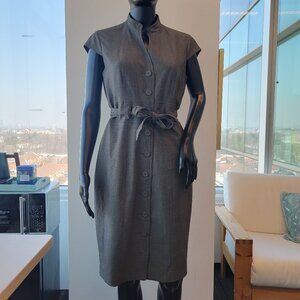 Calvin Klein Belted Button Front Sheath Dress